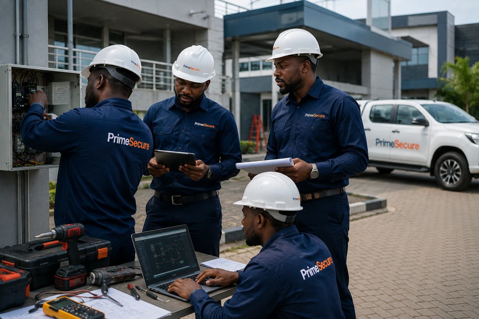 PrimeSecure engineering team on a client site